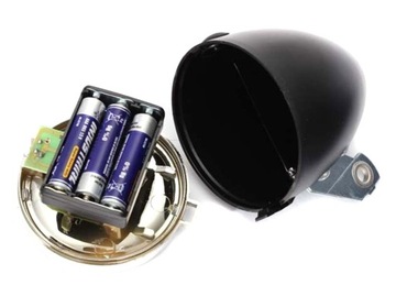 LAMPKA ROWEROWA PRZEDNIA LED NA BATERIE RETRO CHROMOWANA Z UCHWYTEM ZD14A