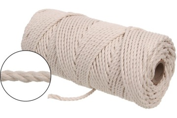 Sznurek bawełniany 3PLY kręcony do makramy Ø5 100m