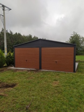 гараж 6х6 с графитовым фронтоном