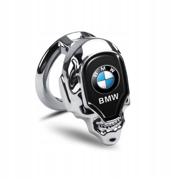 Наклейка старт-стоп в салоне автомобиля BMW с черепом