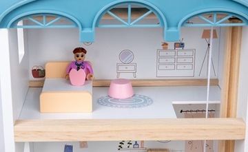 Большой деревянный двухэтажный кукольный домик, набор мебели и аксессуаров для лифта XXL