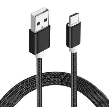 Kabel USB typ C szybkie ładowanie 2 metry nylon