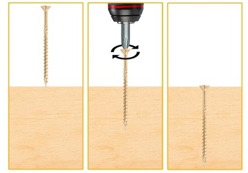 Шурупы столярные по дереву 8х260 КОНИЧЕСКИЕ TORX 50шт WCS-08260 AZMET