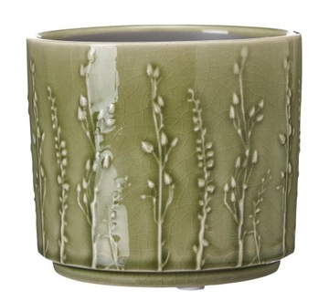 DONICZKA CERAMICZNA ZIELONA 10x12 OSŁONKA KWIATY