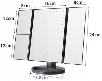 Зеркало для макияжа со светодиодной подсветкой, косметическое стоячее, 3Х УВЕЛИЧЕНИЕ!