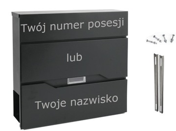 SKRZYNKA NA LISTY NOWOCZESNA NUMER NAPIS + UCHWYTY