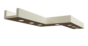Gzyms Sufitowy, Listwy LED Sufitowe, Zabudowa Sufit + Narożniki 130x60mm