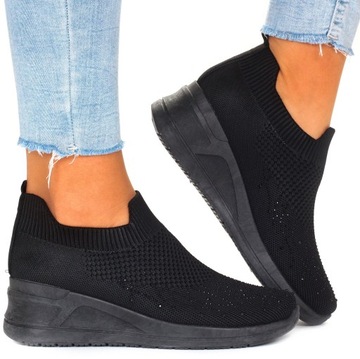 КРОССОВКИ, ЧЕРНЫЕ ЖЕНСКИЕ СПОРТИВНЫЕ ОБУВИ НА ТЕЛЕЖКЕ