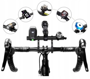 УДЛИНИТЕЛЬ РУЧКИ ВЕЛОСИПЕДА РУЛЬ ВЕЛОСИПЕДА 20 СМ АЛЮМИНИЙ ЧЕРНЫЙ