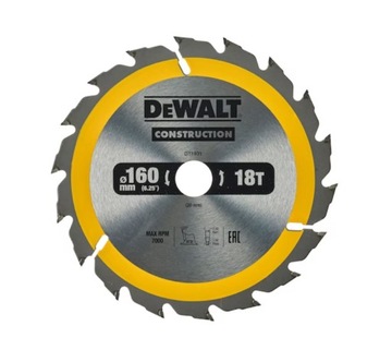 Tarcza pilarska CONSTRUCTION do pilarek ręcznych 160x20/18 DeWalt