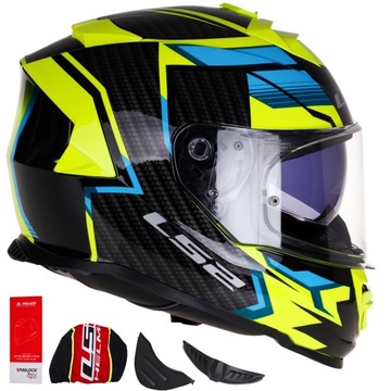 Kask motocyklowy LS2 FF800 STORM II Tracker fluo PINLOCK blenda ECE 22.06