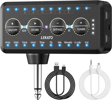 Mini słuchawkowy wzmacniacz gitarowy LEKATO AMP BLUETOOTH BEZPRZEWODOWY