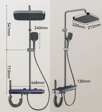 НАСТЕННЫЙ ДУШЕВОЙ НАБОР НАСТЕННЫЙ ДУШ ЧЕРНЫЙ ТЕРМОСТАТ ДЛЯ ВАННОЙ
