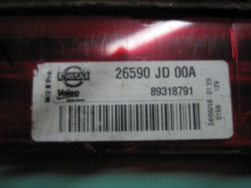 NISSAN QASHQAI I J10 09R SVĚTLO STOP 26590JD00A 89318791