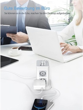 РАЗЪЕМ ПИТАНИЯ С 8 РАЗЪЕМАМИ 3USB, СТОЯЩИЙ, КОМПАКТНЫЙ