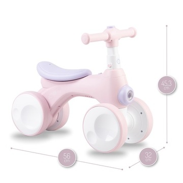 ДЕТСКИЙ БАЛАНСИРОВОЧНЫЙ ВЕЛОСИПЕД - MoMi TOBIS PINK - BUBBLES HORN LIGHT