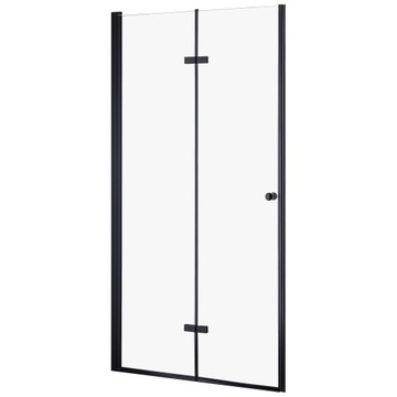 DRZWI PRYSZNICOWE WNĘKOWE SKŁADANE 100CM BLACK KABINA WALK-IN SZYBA ŚCIANKA