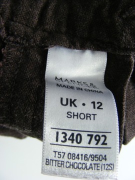 M&S lniane spodnie kuloty rybaczki 12/40