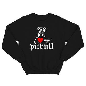 Bluza damska bez kaptura pies psa dog pitbull love