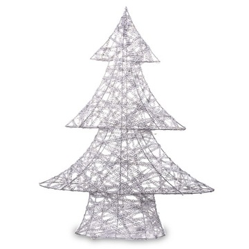 Choinka srebrna drzewko LED ozdoba DEcodomi
