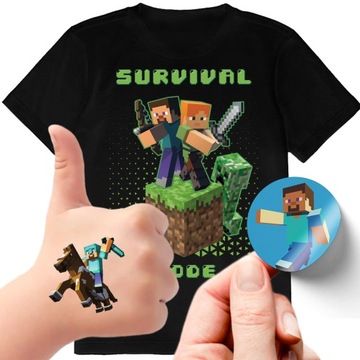 ZESTAW KOSZULKA + TATUAŻE NAKLEJKI MINECRAFT 116