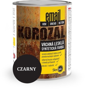Emalia do metalu na rdzę CZARNY, 0,75 L