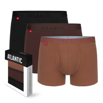 3x ATLANTIC bokserki męskie Z ROZPORKIEM bawełniane szorty *XL