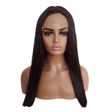 Peruka 55 cm LACE FRONT Brąz + czepek GRATIS