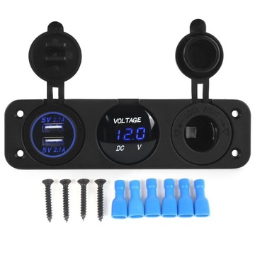 Dodatkowe gniazdo zapalniczki PANEL 3 Ładowarka WOLTOMIERZ 12V 24V