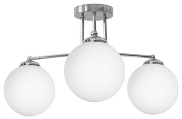 LAMPA WISZĄCA SUFITOWA ŻYRANDOL NOWOCZESNA CHROM BIAŁE KULE LOFT LED