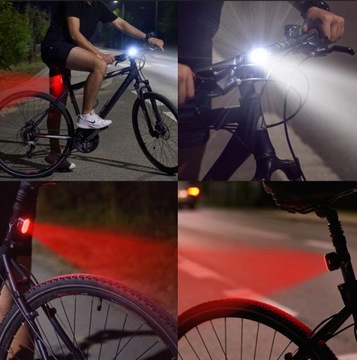 ВЕЛОСИПЕДНАЯ ЛАМПА ПЕРЕДНЯЯ ЗАДНЯЯ ДЛЯ РУЛЯ Светодиодная USB-ВОДОНЕПРОНИЦАЕМАЯ АККУМУЛЯТОРНАЯ БАТАРЕЯ