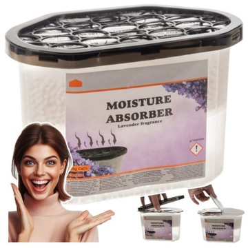 Lawendowy pochłaniacz wilgoci granulat osuszacz powietrza 500ml skuteczny