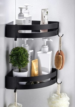 Набор из 2 угловых полок для ванной комнаты в стиле лофт Myzea черный