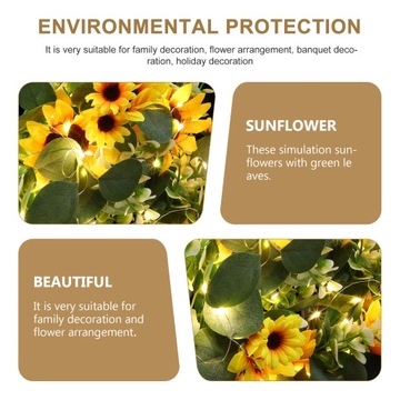 Гирлянда из подсолнухов, искусственный световой венок