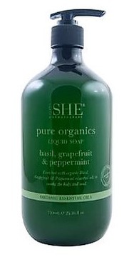 OM SHE AROMATHERAPY Liquid Soap Basil Grapefruit & Peppermint ECO 750 ml