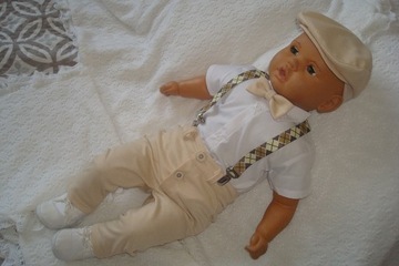 БЕЖЕВЫЙ КОМПЛЕКТ ЛЕТНЕЙ ОДЕЖДЫ /КРЕЩЕНИЕ/СВАДЬБА/ 68