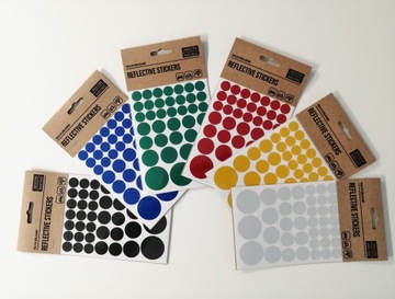 СВЕТООТРАЖАЮЩИЕ наклейки на велосипеды, шлемы, КРУГЛЫЕ, черные