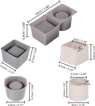 НАБОР СИЛИКОНОВЫХ ФОРМ ДЛЯ ОТЛИВКИ ПОЛИМЕРБЕТОНА ИЗ ШТУКАТА, КОНТЕЙНЕРЫ XL