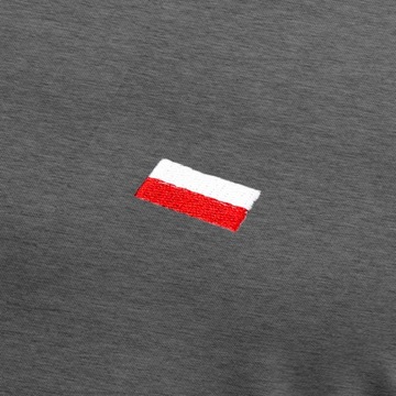 Red is Bad Bluza kangurka Polska Flaga - szara - M