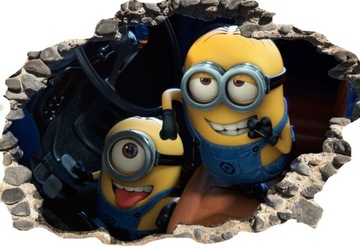 Naklejki na ścianę 3D Minionki BAJKI 100x70cm