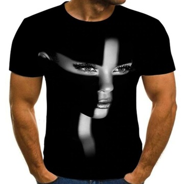 MĘSKA KOSZULKA T-SHIRT nadruk 3D KRZYŻ KOBIETA M