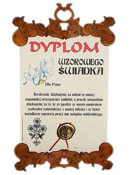 DYPLOM WZOROWEGO ŚWIADKA SP podziękowania