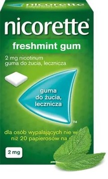 Nicorette freshmint gum 2 mg guma lecznicza głód nikotynowy 105 sztuk
