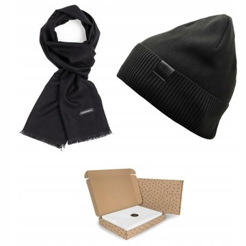 ZESTAW PREZENTOWY - Męska CZAPKA ZIMOWA + SZALIK