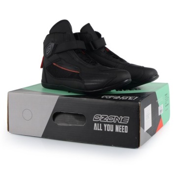 OZONE МУЖСКИЕ МОТОТУФЛИ ЛЕТНИЕ КОЖАНЫЕ С КОРОТКОЙ СЕТКОЙ ЧЕРНЫЕ