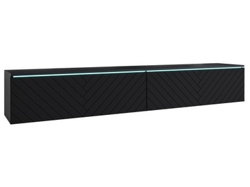 SZAFKA RTV WISZĄCA STOLIK POD TV 180CM STOJĄCA KOMODA CZARNY GRAFIT MDF