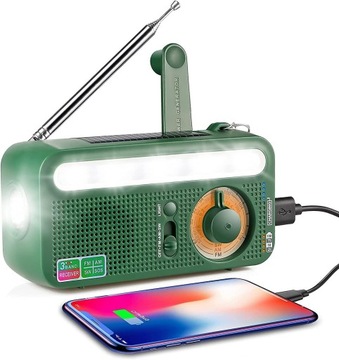 Radio solarne przenośne z wbudowanym akumulatorem AM / FM / SW 2000mAh SO