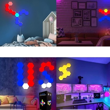 10 ШЕСТИГРАННЫХ СОТОВЫХ ЛАМП RGB ДИСТАНЦИОННОГО УПРАВЛЕНИЯ ПРИЛОЖЕНИЕМ USB