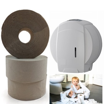 Papier toaletowy JUMBO szary 12szt makulatura 100m eko do pojemnika