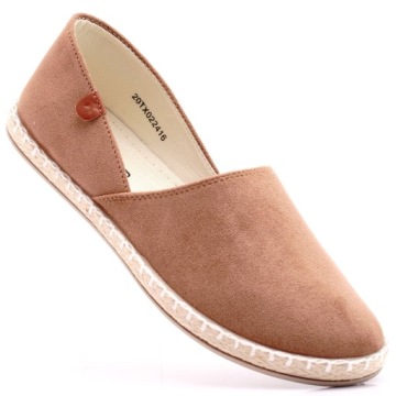NEWS ESPADRYLE WSUWANE DAMSKIE BRĄZ ZAMSZ 2416 38